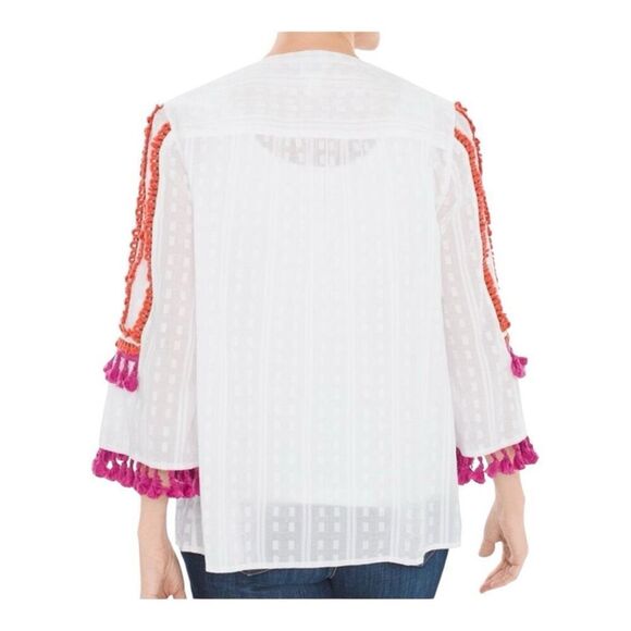 Chico’s Boho Aztec Embroidered Blouse Size 2/Medium - Picture 10 of 10